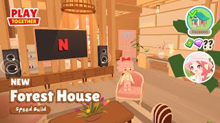 Cozy Neutral Home Speed Build with Cherry Blossom Items 🌸 | NEW Forest House | Play Together