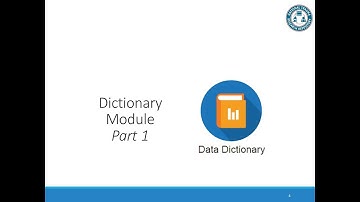 Data Dictionary- Part 1