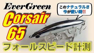 コルセア65, シーバスルアーの水中映像を撮影し、フォールスピードを計測してみました【インプレ 使い方 紹介】エバーグリーン Evergreen corsair
