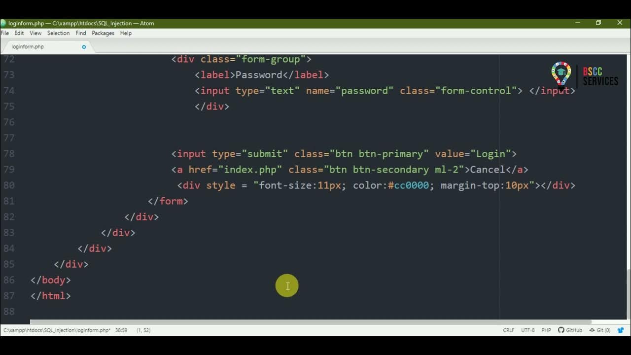 PHP SQL Injection Code Example - YouTube