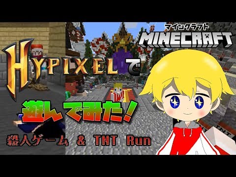 【Minecraft】ハイピクセルで遊んでみた！(殺人ゲーム & TNT Run)【Hypixel】