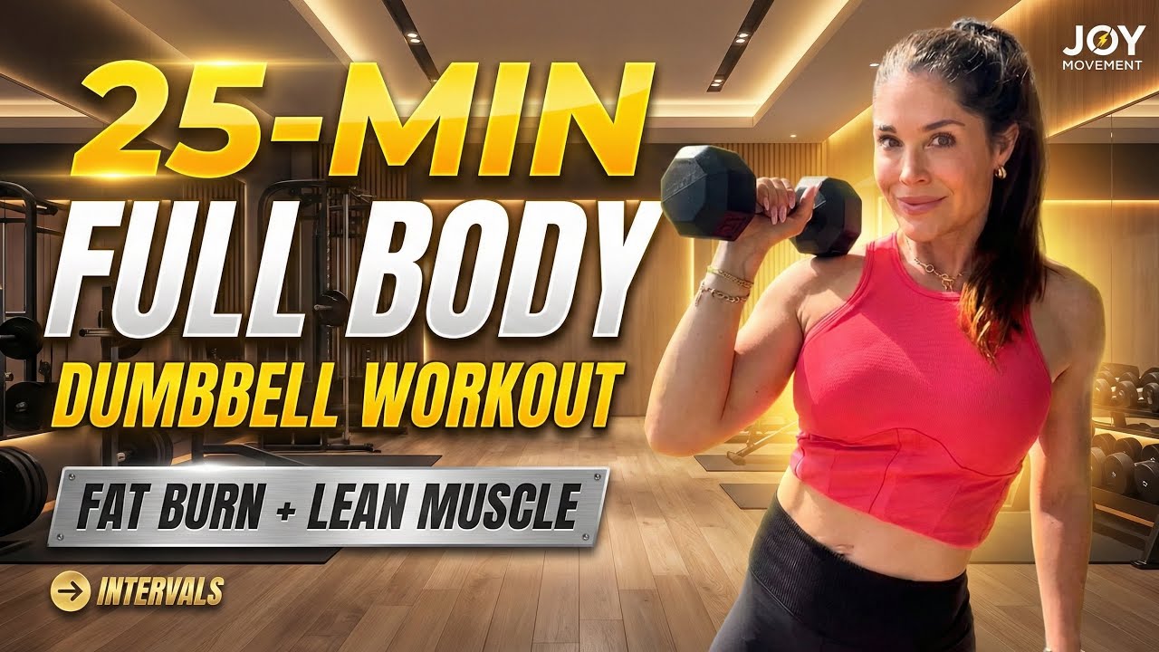25-Min Full Body Dumbbell Workout | Fat Burn + Lean Muscle | Intervals