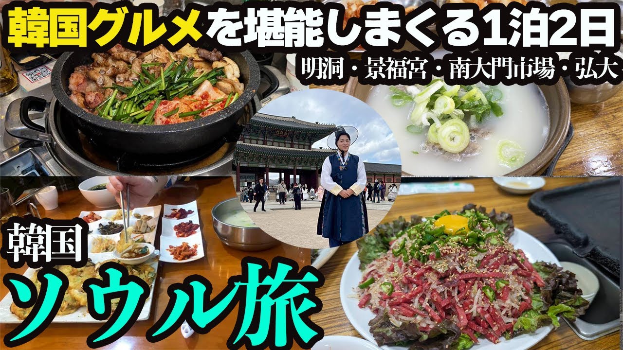 【Vlog】男3人の韓国旅。韓服散策＆韓国グルメを堪能！ユッケ・生レバー・ホルモン。エアビーで予約したお宿も最高だった1泊2日。