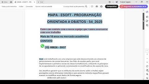 MAPA   ESOFT   PROGRAMAÇÃO ORIENTADA A OBJETOS   54 2025
