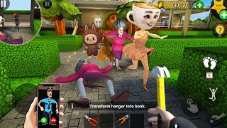 Scary Teacher 3D - troll Miss T many trap and ladders (Mod menu) gameplay part 5135 #scaryteacher3d