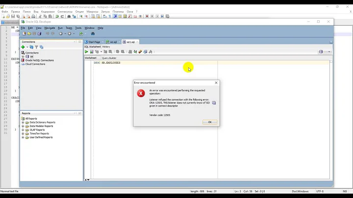 Oracle: fixed errors 17002 and 12505