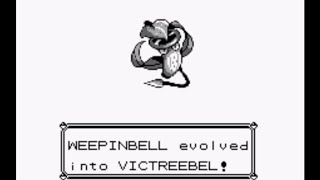 Pokemon Blue (1996) - Evolving Weepinbell into Victreebel (071)