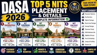 DASA 2026: Top 5 NITs Placement &amp; Campus Details | Complete Guide 🔥