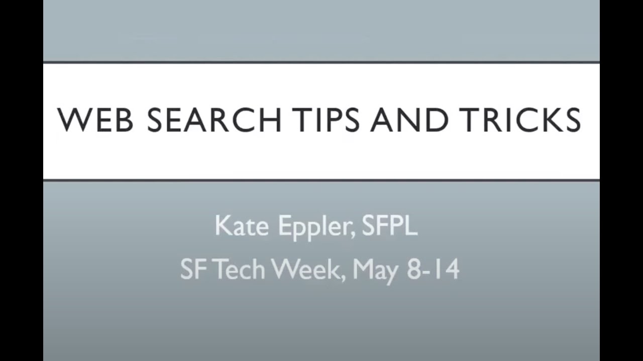Tutorial: Web Search Tips and Tricks - YouTube