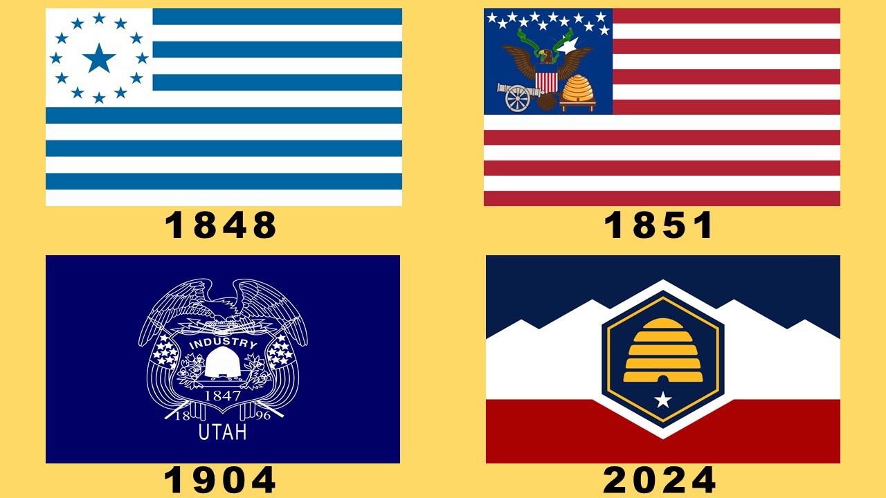 Flag of utah historical evolution with the state anthem of utah