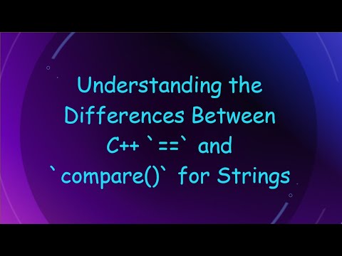 Understanding the Differences Between C++ `==` and `compare()` for Strings
