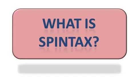 What is Spintax?