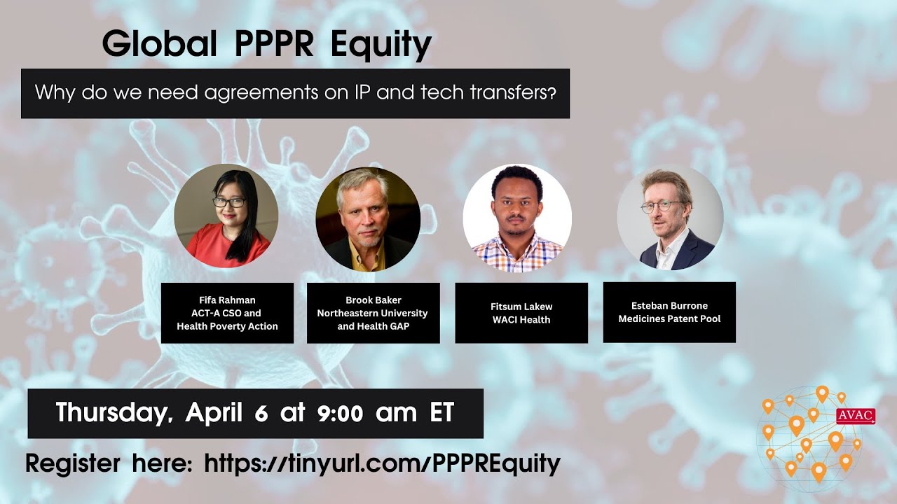 Ppp R Global PPPR Equity: Why do we need agreements on IP and tech transfers ...