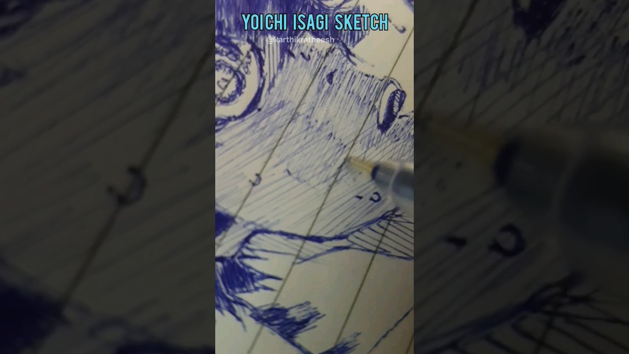 Yoichi Isagi drawing from Blue Lock | pen anime art | 