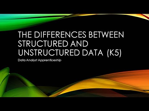 K5 The differences between structured and unstructured data | Data Analyst Apprenticeship Level 4