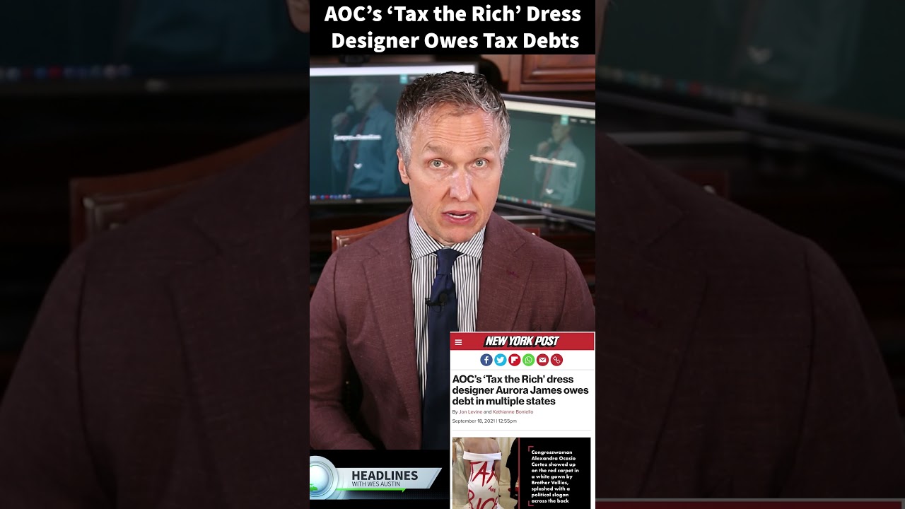 AOC's "Tax the Rich" Dress Designer Owes Tax Debts 