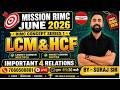 RIMC JUNE 2026 | LCM & HCF Complete Concept Series | Important Relations | Suraj Sir LIVE 11:30 AM