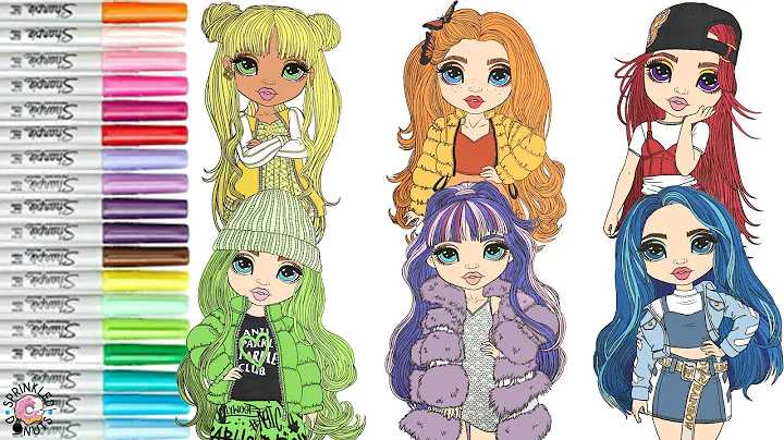 Rainbow High Coloring Book Compilation Ruby Poppy Sunny Jade Skyler and Violet