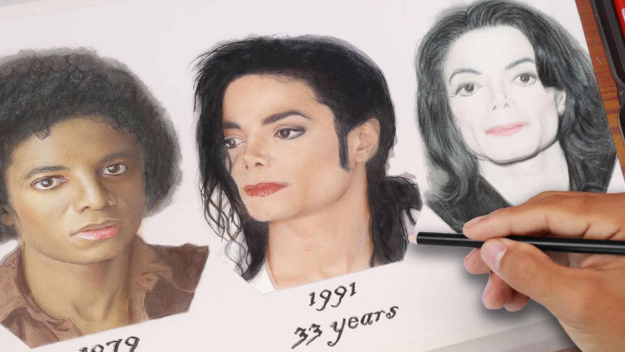 Рисунок Майкл Джексон (1979) (1991) (2003) ~ X Рисунок ~ Цветной карандаш