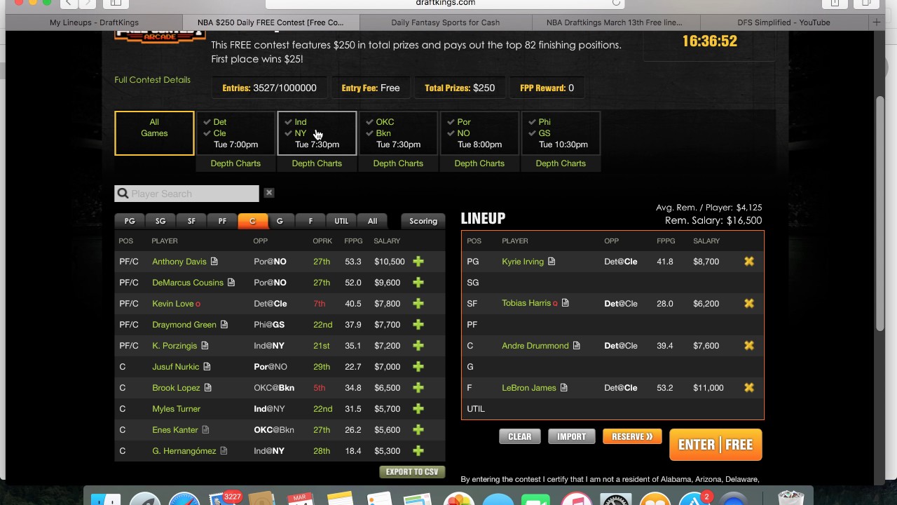 NBA Draftkings March 14th FREE Lineup with analysis YouTube