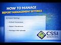 Report Management Settings in the CSSI Portal (Admin Tutorial)