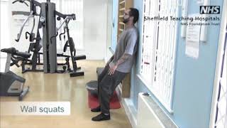 Spinal rehabilitation exercises Wall squats