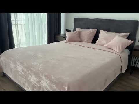 Покривало "Мармур", ніжно-рожевий колір (Розміри і кольори в асортименті), видео 1