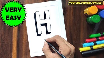 HOW TO DRAW 3D LETTER H | 3D LETTER DRAWING