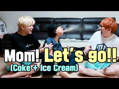 My Mom&amp;#39;s Reaction When She Exploded With Ice Cream And Cola // 콜라와 아이스크림을 동시에 먹고 폭발했을 때 엄마의 반응은?