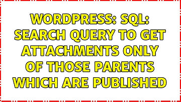 Wordpress: SQL: Search query to get attachments only of those parents which are published