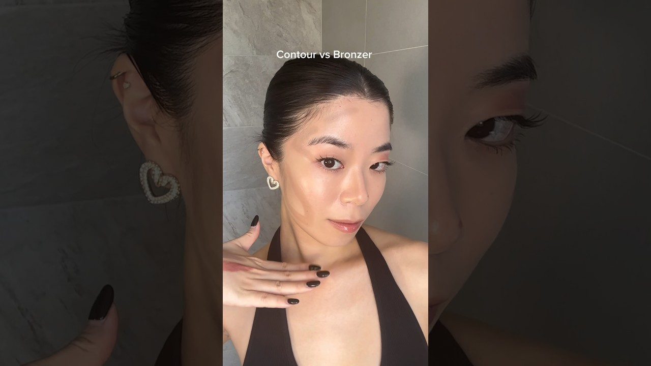 Contour with cool tone, bronze with warm tone 