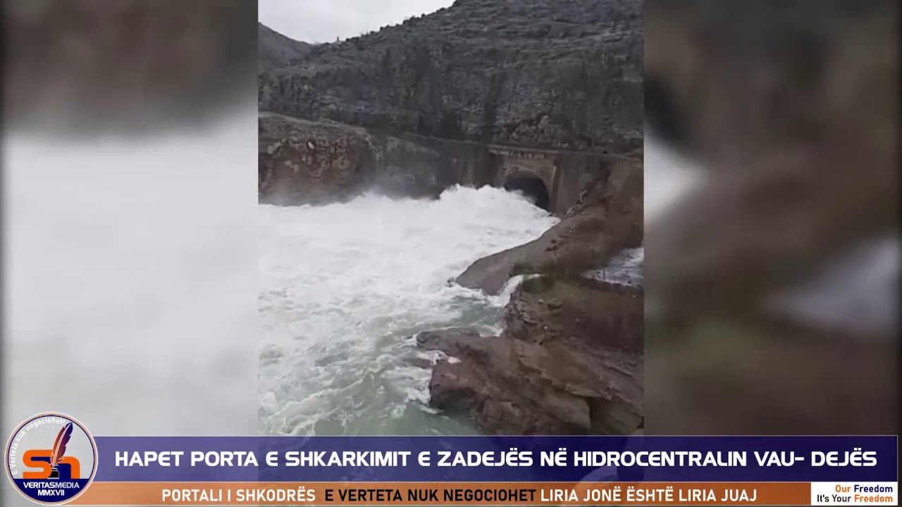 ShkodraWeb I HEC Vau Dejës hap portën e shkarkimit në Zadejë, rritet niveli u ujit në Nënshkodër
