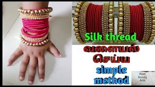 How-to make silk thread bangles easily in Tamil #4/Mom Beauty Arts /MBA