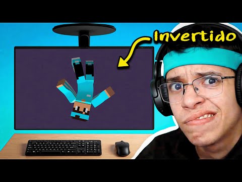 Joguei Minecraft do Jeito Mais Difícil! (MONITOR INVERTIDO)