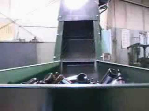 Large Glass Crusher with Conveyor by Compactors Inc. - YouTube