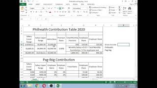 How to compute Philhealth and Pag-ibig Contribution using Excel