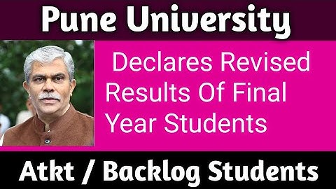 Pune University Declares Revised Results Of Final Year Students | Atkt / Backlog Exam News Today