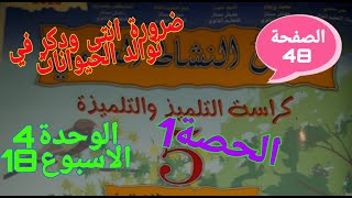 الوحدة4 . الاسبوع18 . الحصة1 . ضرورة انتى ودكر في توالد الحيوانات . منهل النشاط العلمي . المستوى5