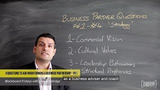 8 questions to ask when forming a business partnership Pt. 1  Blackboard Fridays Ep. 44