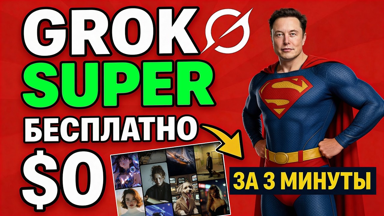 Генерируй вирусные ролики в Grok Super БЕСПЛАТНО! РАБОТАЕТ! (аналог ИИ Sora Veo3 Kling Banana)
