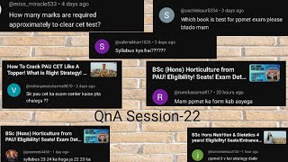 QnA Session-22 PPMET BSc Nursing Form Kab Ayenge? PGIMER preparation?Marks Required To Clear PAU CET