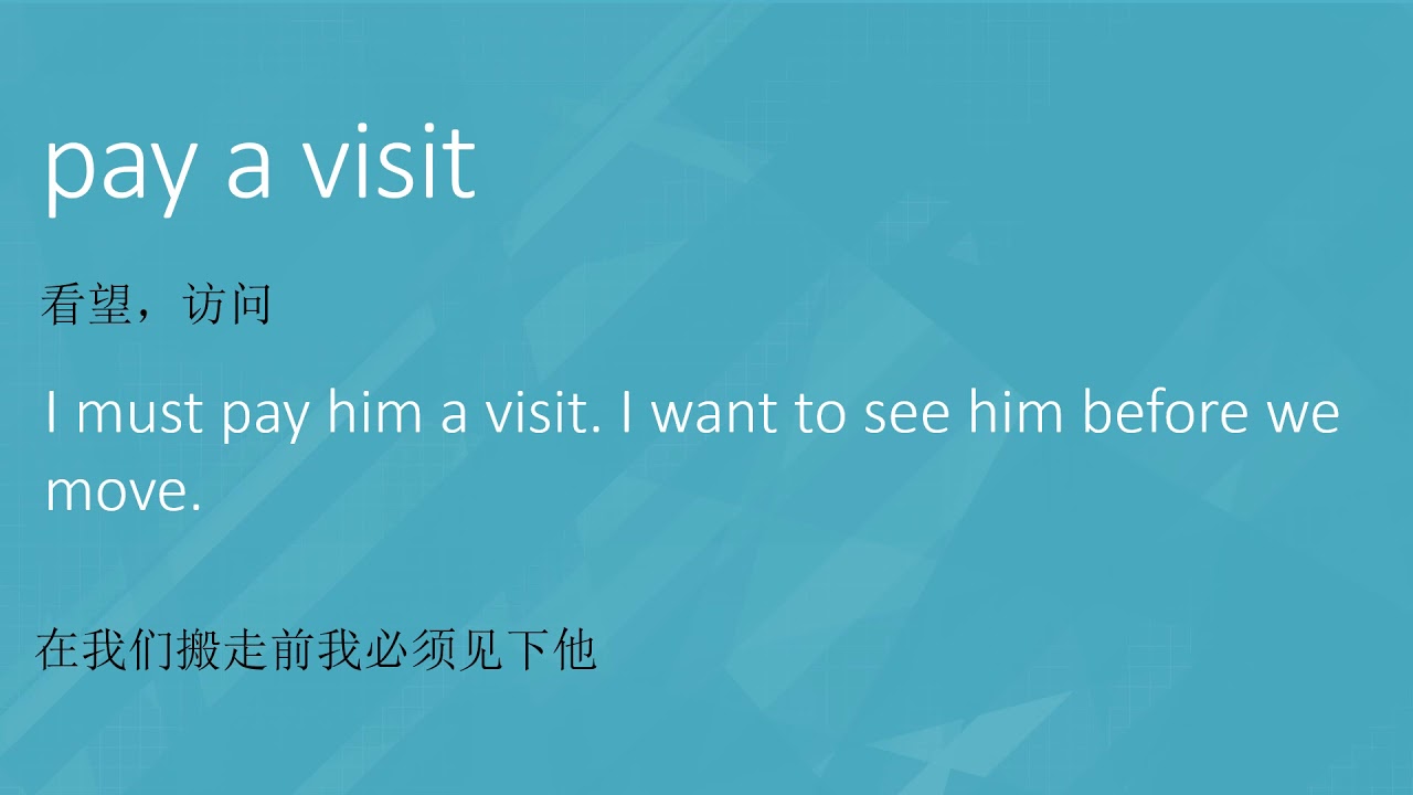 pay a visit in chinese