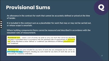 MRICS and SQS focused learning session -Provisional Sum  
