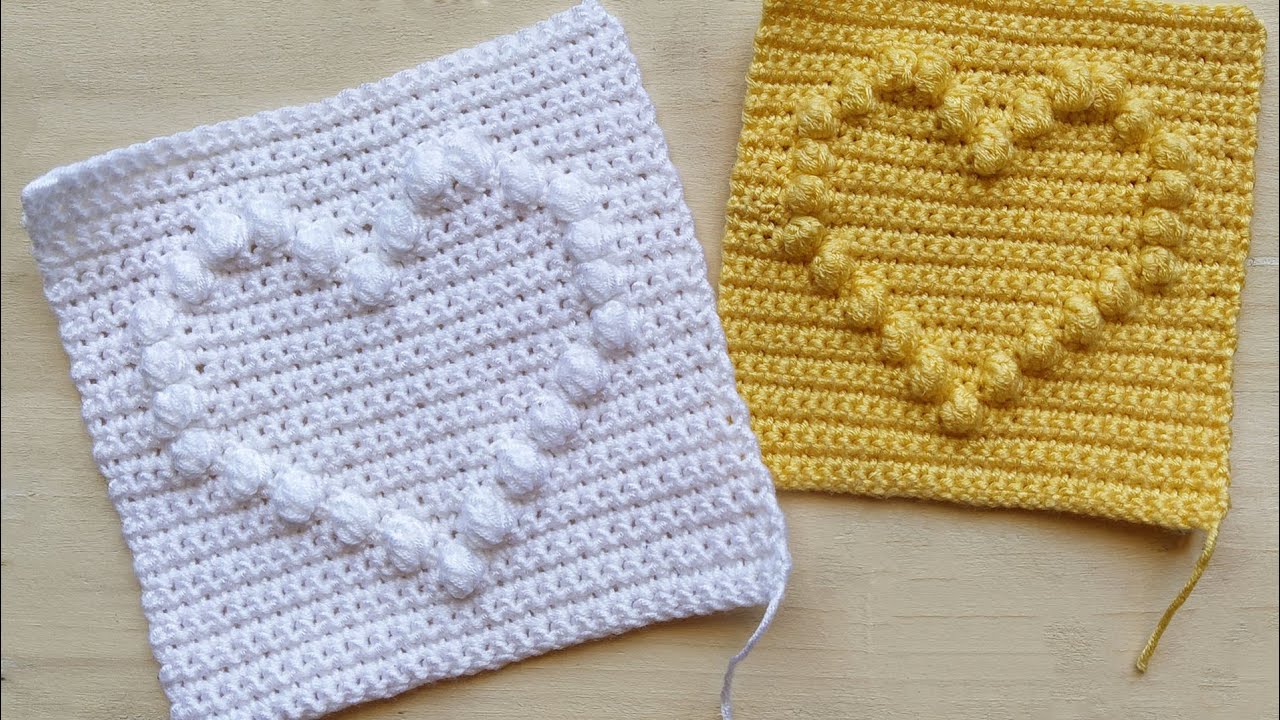 آموزش بافت موتیف قلبی ❤️ مناسب برای پتو و ژاکت