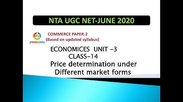 price determination under different market forms for ugc net/ugc net commerce/nta net june 20202