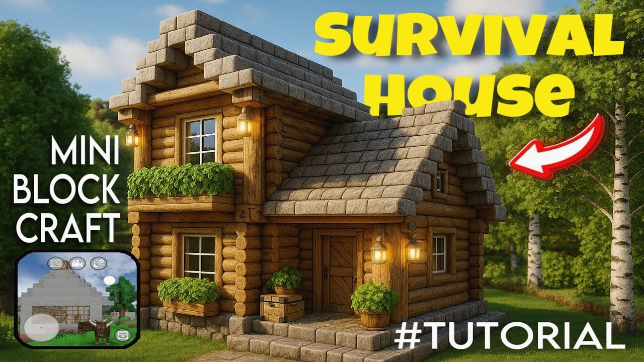 TUTORIAL RUMAH SURVIVAL MINI BLOCK CRAFT UPDATE!!