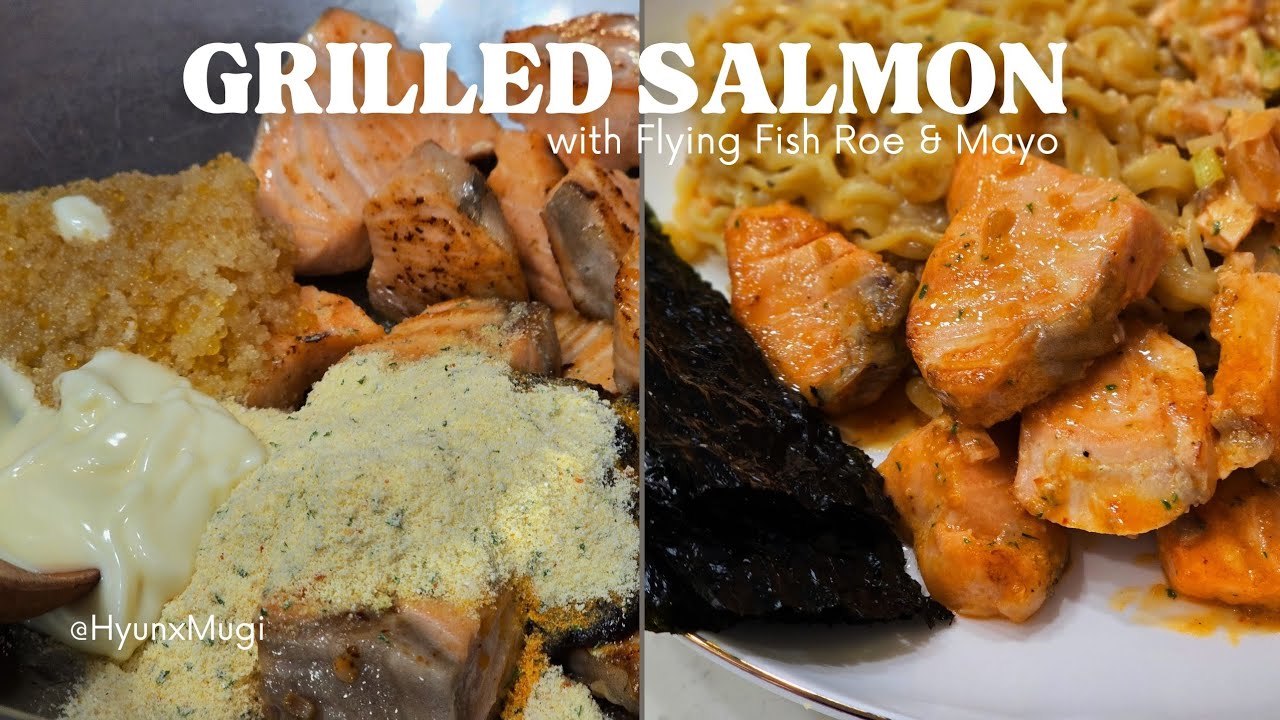 [ kitchen ] 연어구이 날치알마요 : Grilled Salmon with Flying Fish Roe & Mayo