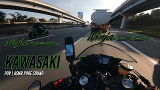 Kawasaki ZX6R and ZX4RR pure sound | ASMR | POV