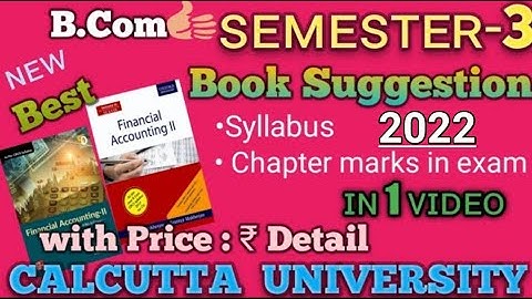B.com C.U Semester-3 Subject Financial Accounting-2 Buy Best Book Suggestion & Price & Syllabus
