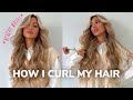 HOW I CURL MY HAIR W/ A CURLING WAND + Installing Glam Seamless Clip-In Extensions!*beachy waves*